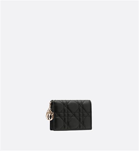 lady dior flap card holder black cannage lambskin|Lady Dior Flap Card Holder Black Cannage Lambskin .